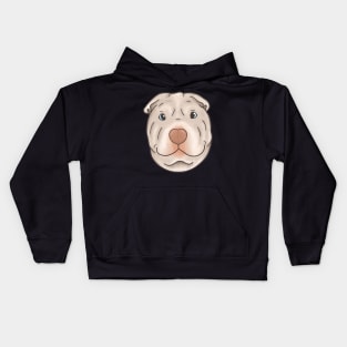 Silly Shar Pei Gemma Cartoon Portrait - Large Version Kids Hoodie